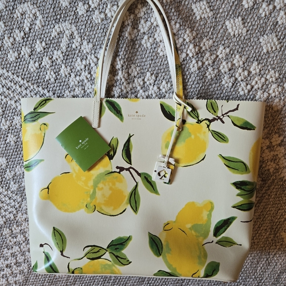 Kate Spade Lemon Street Len Tote Bag Purse Painterly Lemon RARE NWOT! - Picture 5 of 11